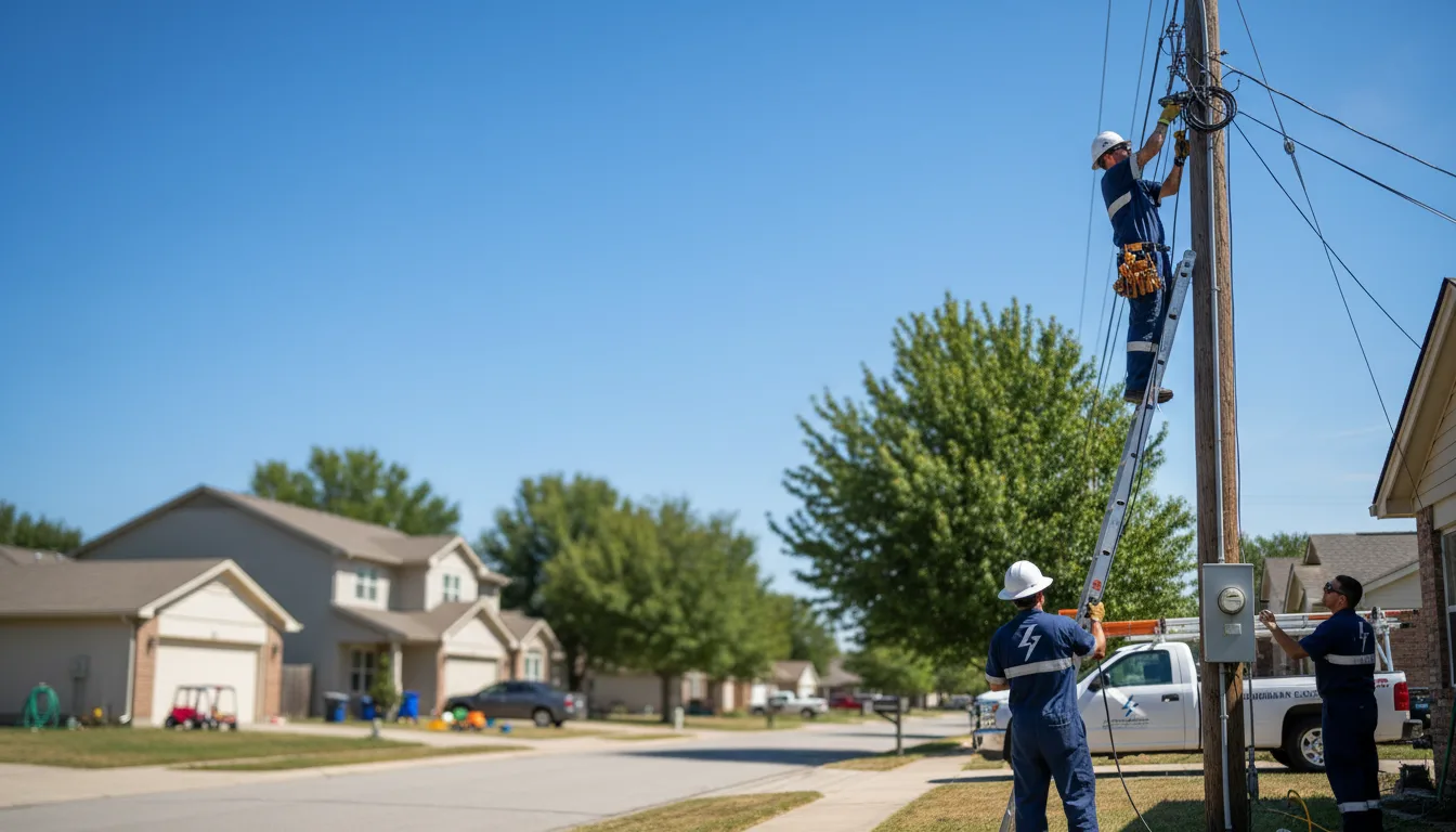 Residential electrician providing installation services in Coupland, TX